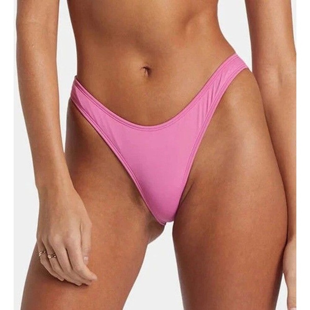 Billabong Small Bikini Bottom Sol Searcher Hike Super Skimpy Coverage Berry Pink